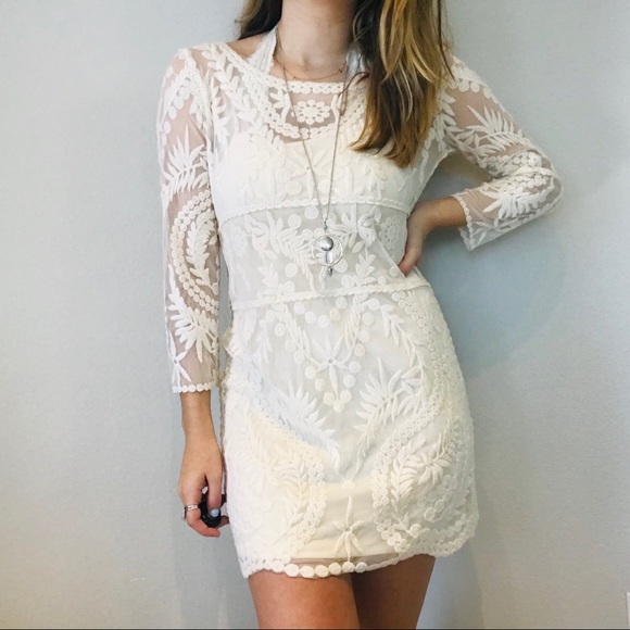 Express mesh lace long sleeve dress - Picture 4 of 8